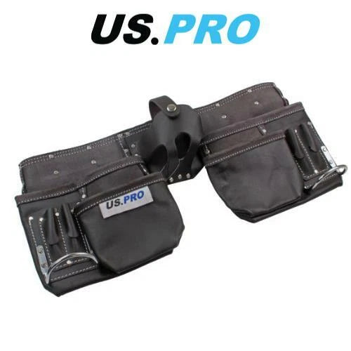Us Pro Tools Heavy Duty Leather Double Tool Belt Oil Tanned 11