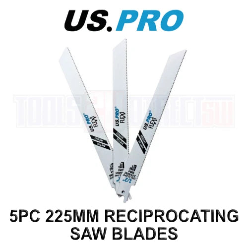 Us Pro Tools 5 X 225mm Reciprocating Saw Blade For Wood/metal