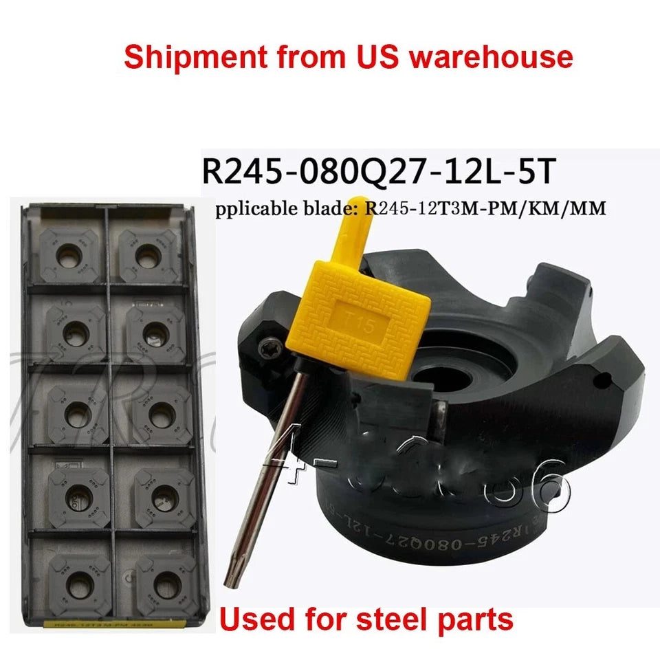 End Mill Cutter Face Milling Cutter + R245-12t3m 1130 Insert