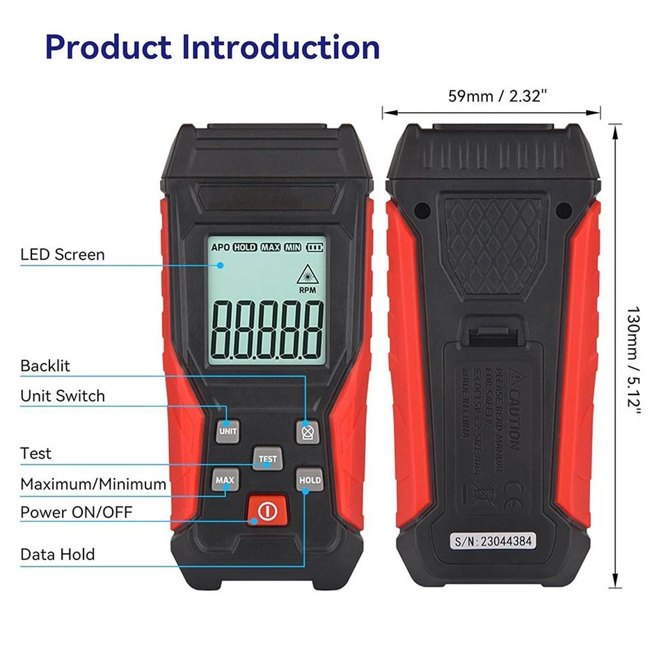 Tachometer Ta500a Noncontact Design Measuring Range | Built Supply Co