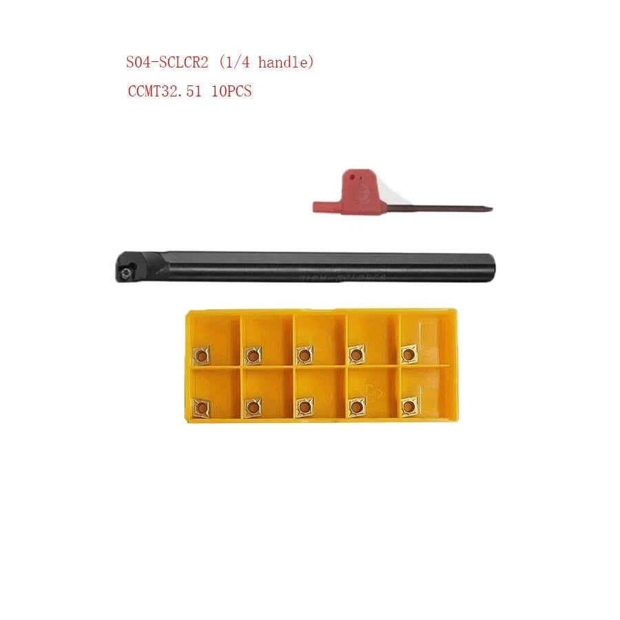 1/4" Shank 5" Long Lathe Indexable Boring Bar S04-sclcr02 + Ccmt21.51
