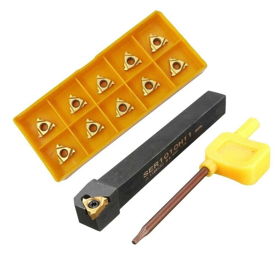 10mm Ser 1010h11 Thread Turning Tools Cutter Lathe Holder + 10* 11er