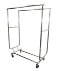 Double Bar Adjustable Parallel Clothes Rack W/ Swivel Wheels