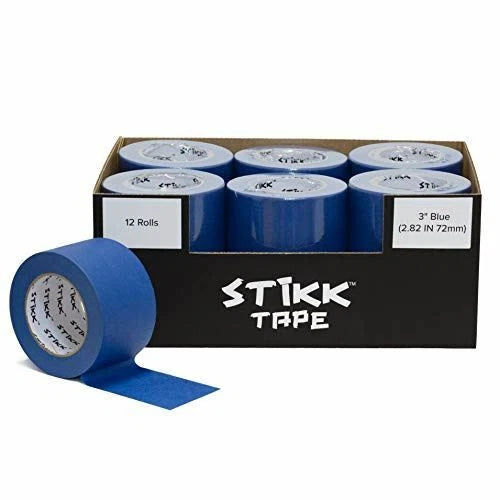 12 Roll Case Of 3" X 60 Yards (72mm X 55m) Stikk Blue Painters