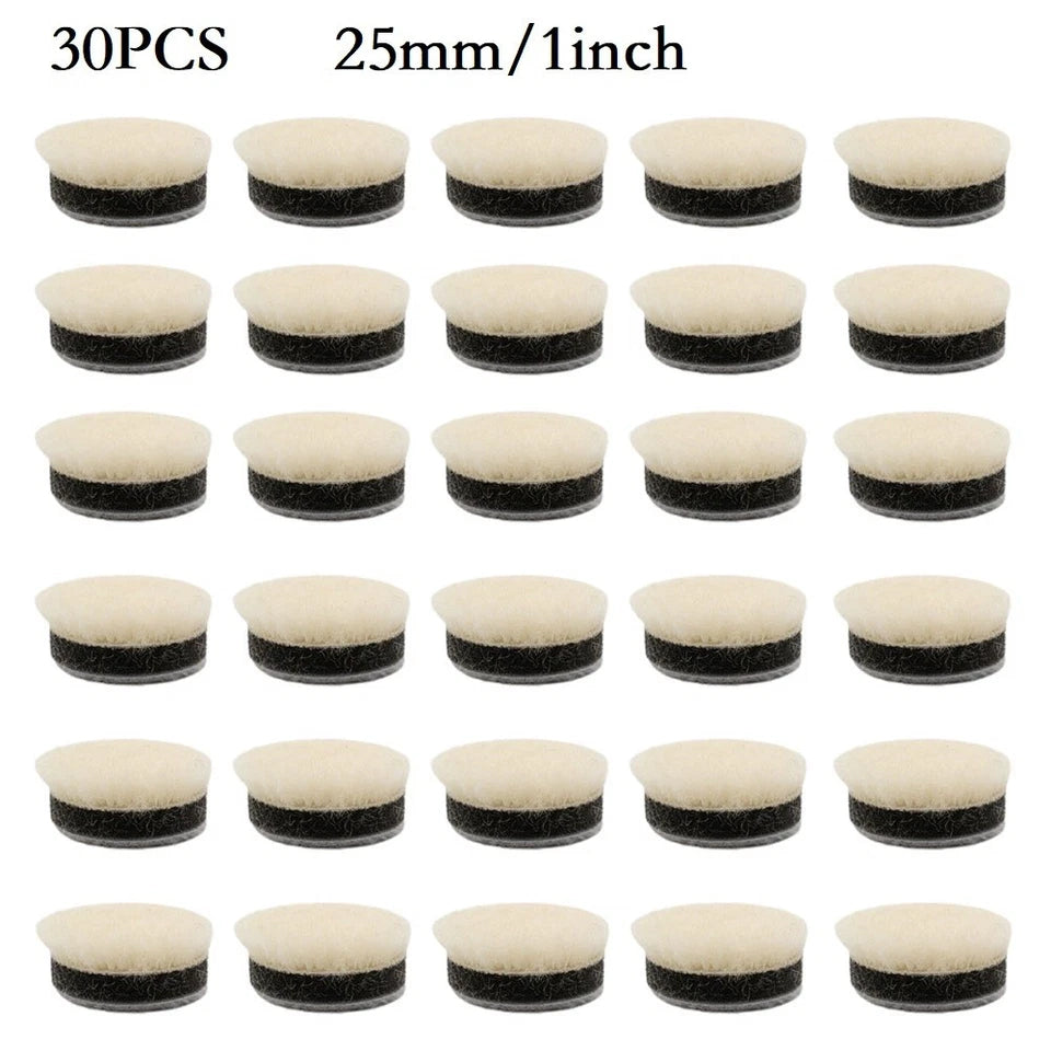 White Polishing Pads Tool Parts Supplies 1 Inch Set Wool Kit Glass