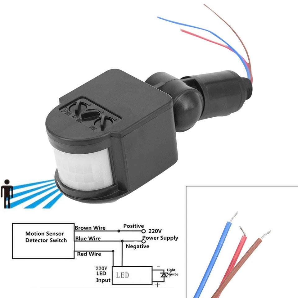 180?? 110-220V Pir Infrared Motion Sensor Detector Wall Lamp Switch