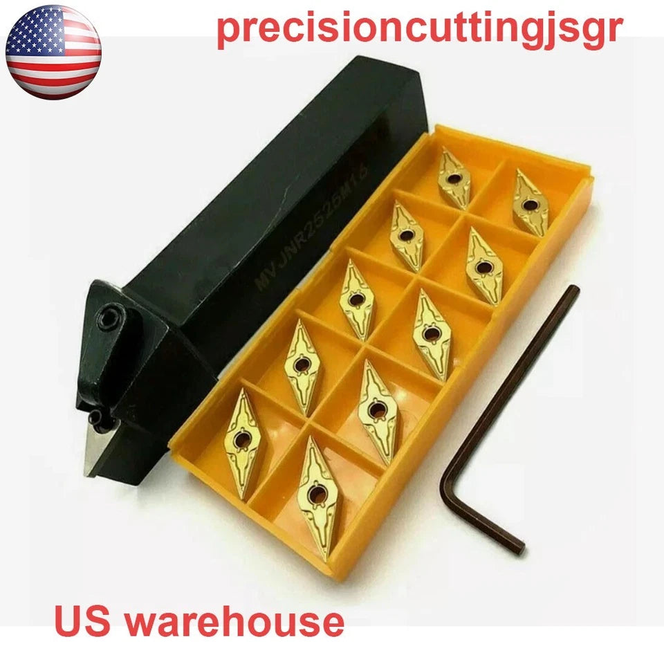 25x150mm Long Mvjnr Lathe Turning Holder + Vnmg160408 Carbide Inserts