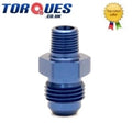 AN -8 (JIC8) to 1/4" NPT Straight Facet Red / Blue Top Fuel Pump Adapter