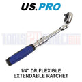 Us Pro 1/4" Dr 72 Teeth 180mm To 235mm Flexible Extendable Ratchet