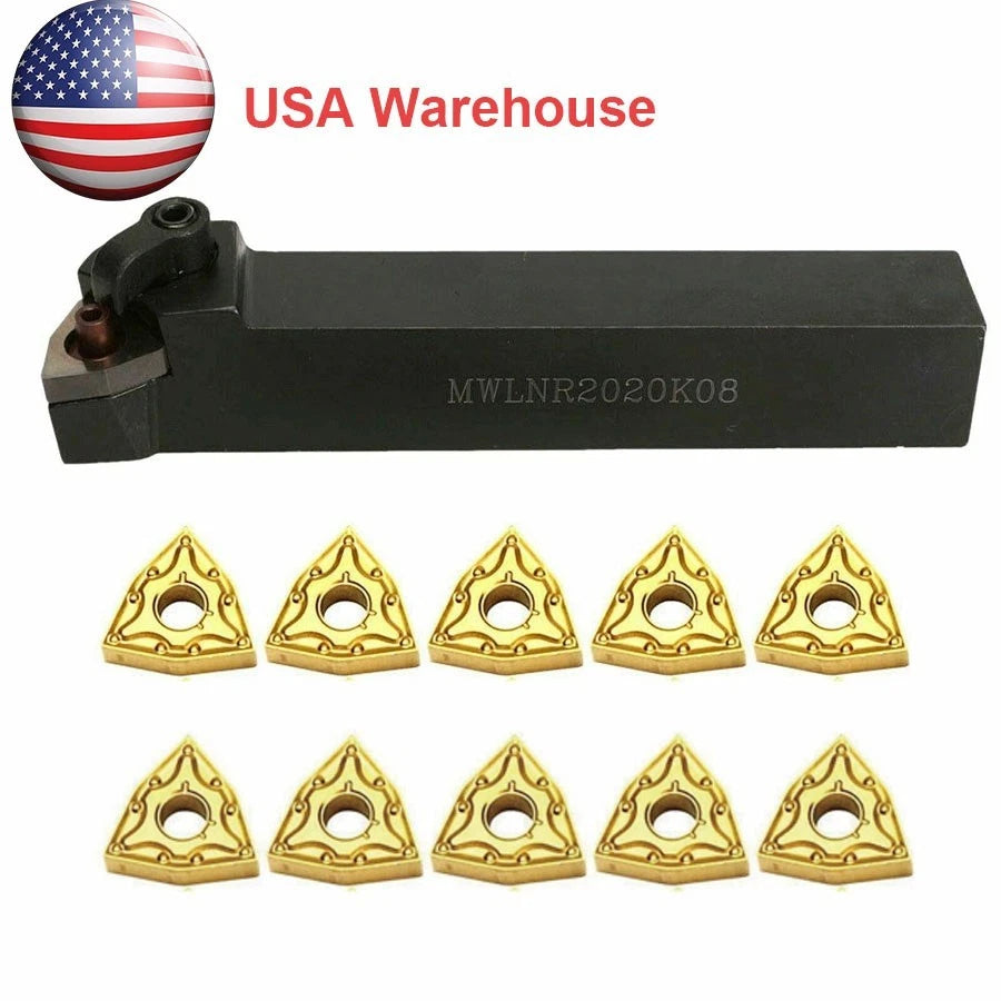 20mm 95 Degree Lathe Turning Tool Holder+10 Wnmg080408-ma Inserts