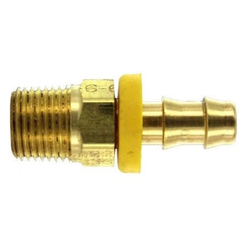 1/4" Brass Push On Lock Hose Barb X 1/4" Male Pipe 07201-0404 Fl188