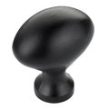 Classic Football Style Flat Black Cabinet Knob 1-3/16" (30mm) Overall