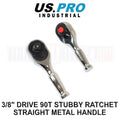 Us Pro Industrial 3/8" Drive 90t Stubby Ratchet With Straight Metal