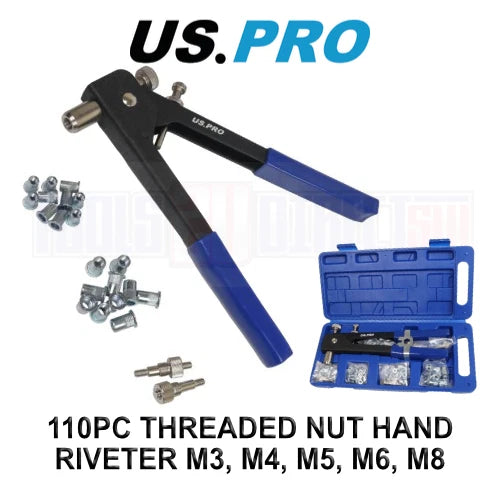 Us Pro Tools Threaded Nut Hand Riveter M3, M4, M5, M6, M8 5467