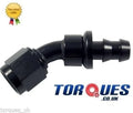 AN -8 (-8JIC AN8 8AN) 30 Degree Push-On Socketless Hose Fitting In Stealth Black