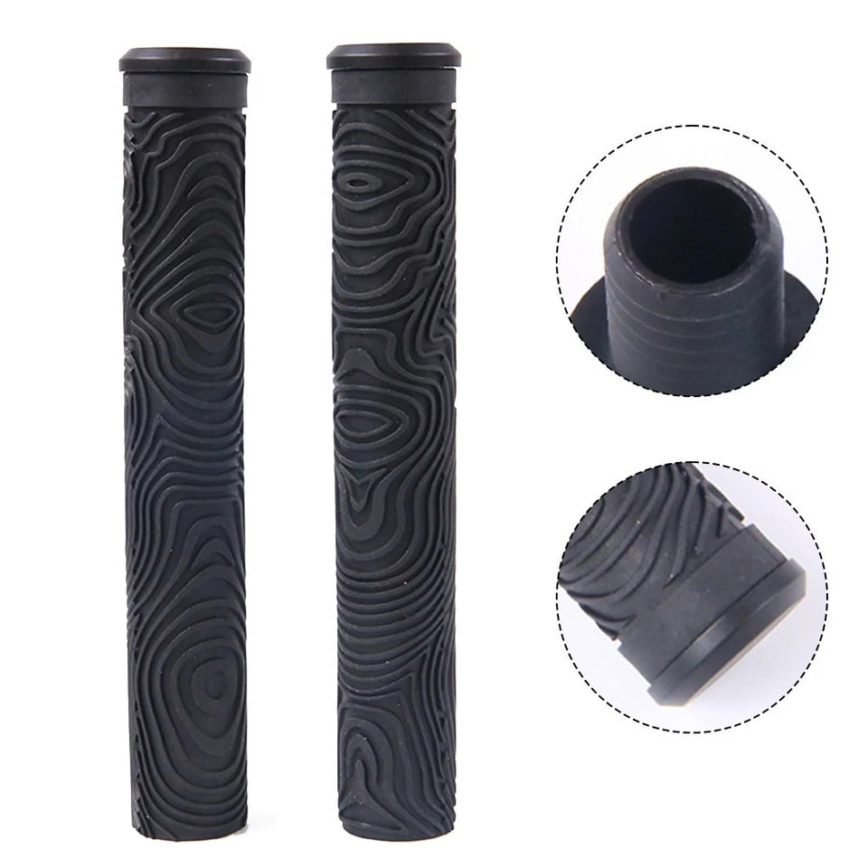 Sleek Black Design Of Ergonomic 180mm Bicycle Handlebar Grips