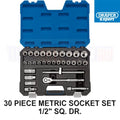 Draper Metric Socket Set 1/2-inch Square Drive Polished Chrome 8 -