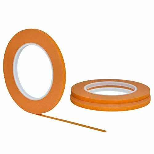 3 Pack 1/4" .25 Inch X 60yd (6mm X 55m) Thin Stikk Orange Painters