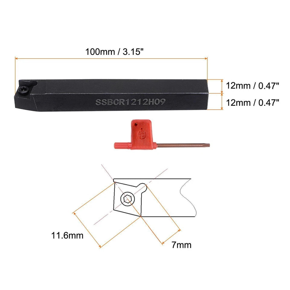 75° Ssbcr 1212h09 12*100mm Cnc Lathe External Turning Tool Holder For