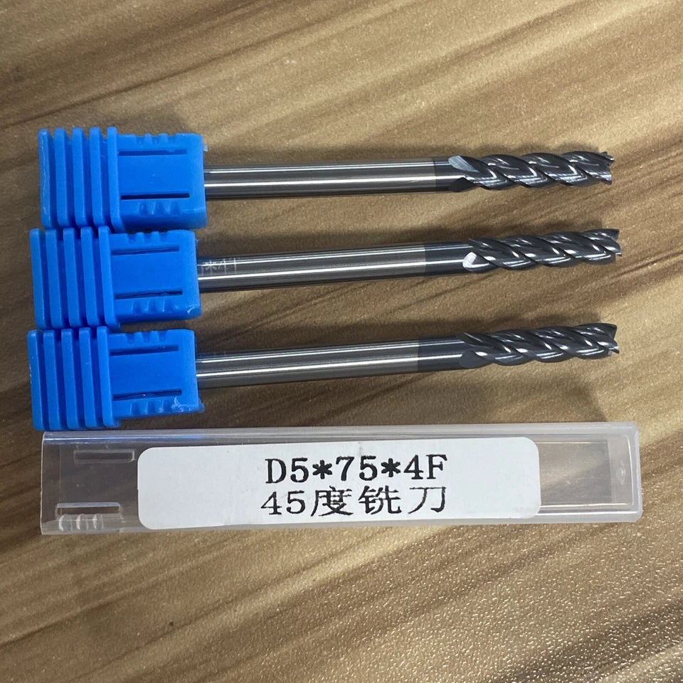 Hrc45 5mm φ5x75mm 4flute Tungsten Carbide End Mill Milling Cutter