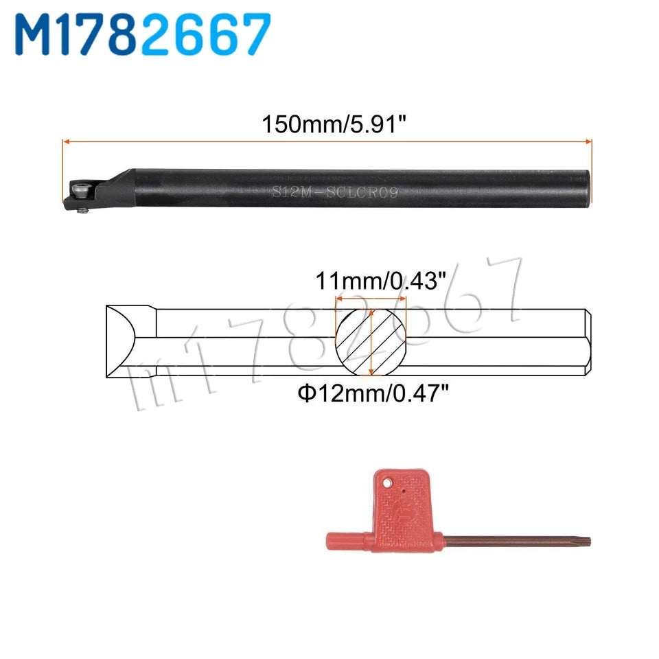 95° S12m Sclcr09 12mm Shank Indexable Boring Bar Turning Tool Holder