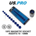 Us Pro Tools Magnetic Socket Inserts 10mm - 19mm Fits 6 & 12 Point