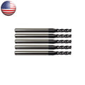 5 Pack 3/64" Solid Carbide End Mills – Tialn Coated – 4 Flute Cnc