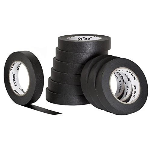 10 Pack 1" Inch X 60yd Stikk Black Painters Tape 14 Day Easy Removal