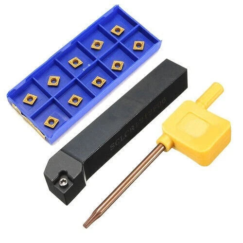 12mm Sclcr1212h06 Lathe Turning Tool 10x Ccmt060204 Carbide Inserts