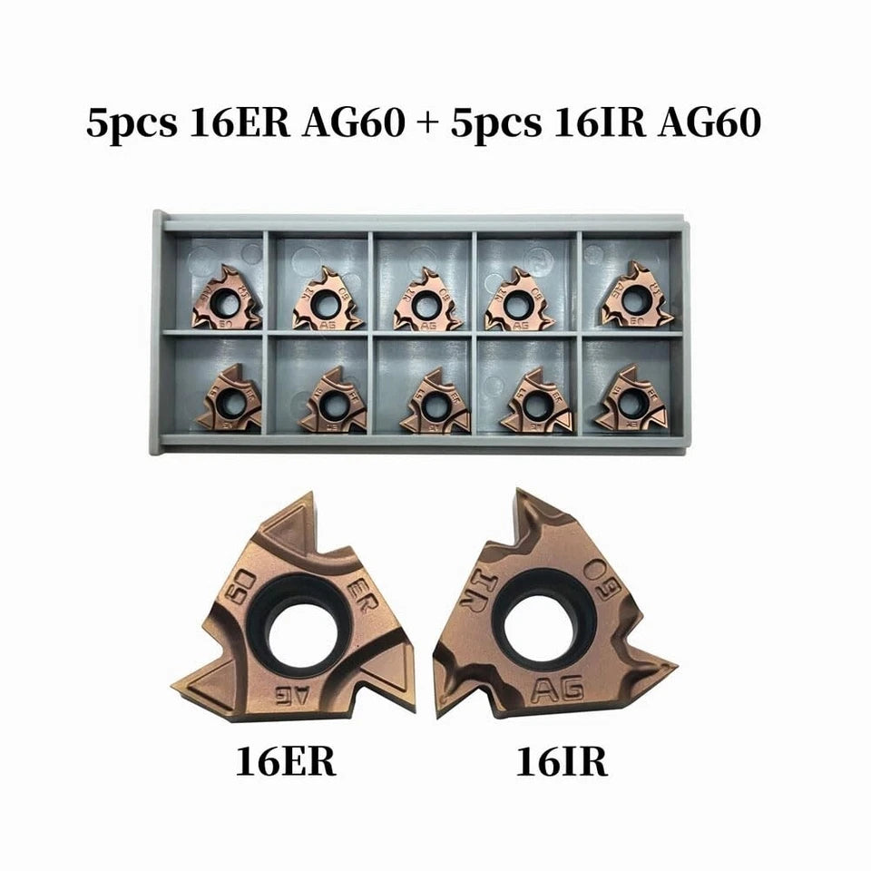 New 16er Ag60+ 16ir Ag60 Carbide Inserts For Threaded Boring Bar