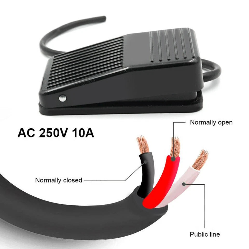 Ac 250V 10a Antislip Momentary Power Foot Pedal Switch For Cnc