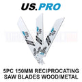 Us Pro Tools 5 X 150mm Reciprocating Saw Blade For Wood Us922hf 9166