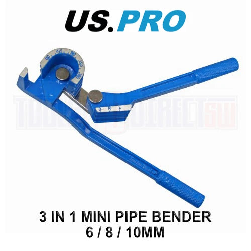 Us Pro Tools 3 In 1 Mini Pipe Bender 6, 8 & 10mm Up To 180 Deg 5888