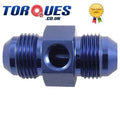 AN -4 (AN4) Male - Male Union+ 1/8" NPT Side Port Blue