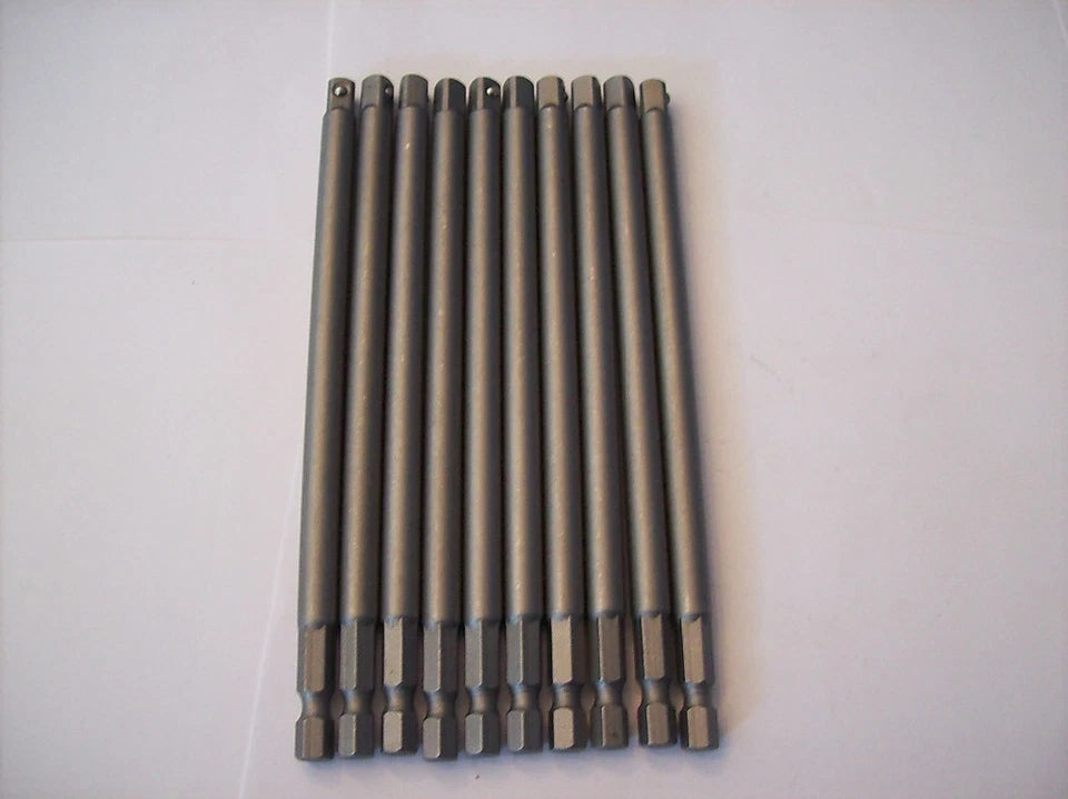 6" Square Power Extension Bars Bits Hex Shank 1/4"