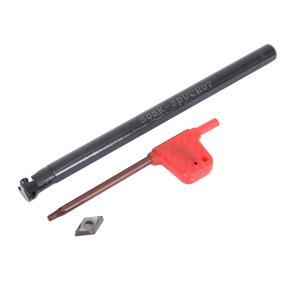 Boring Bar + Dcmt070204 Carbide Inserts For Lathe Turning Tool 0702